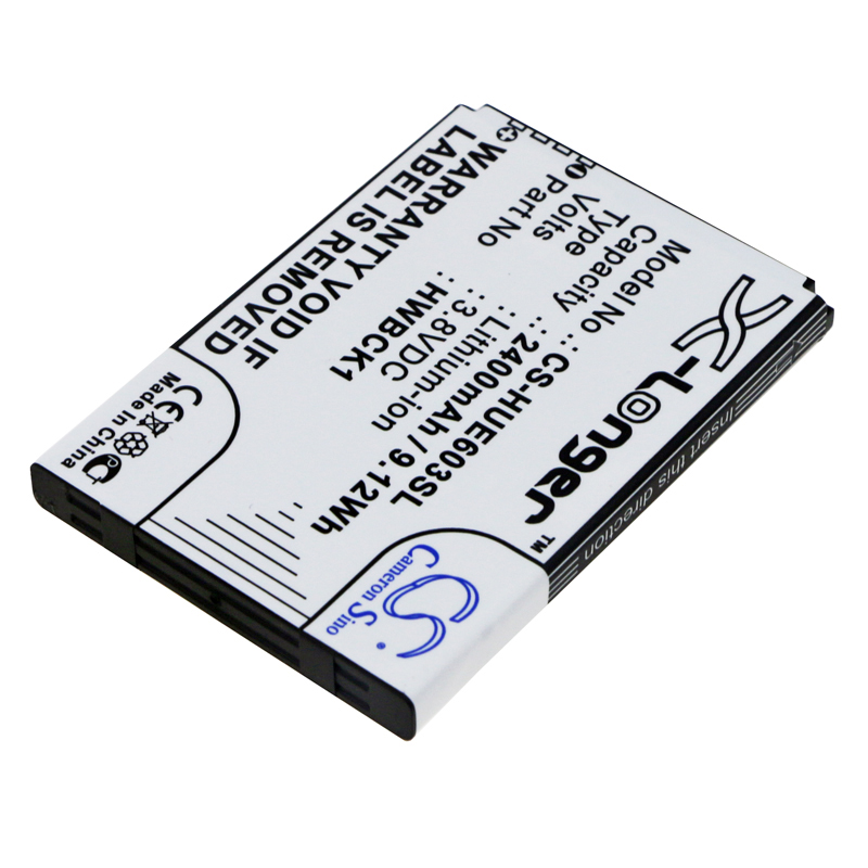Battery for Huawei 601HW,603HW P/N: HWBCK1 2400mAh / 9.12Wh