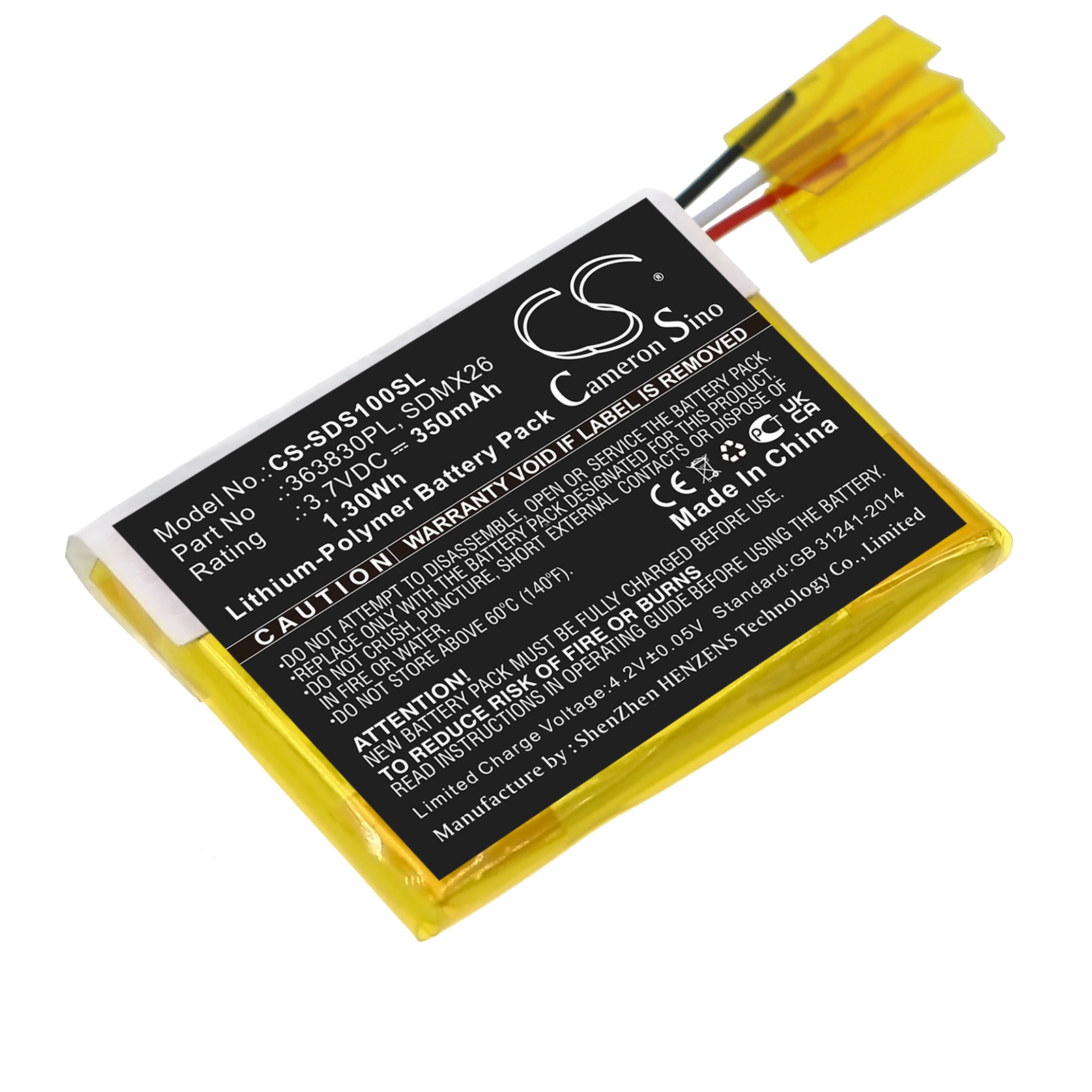 Battery for Sandisk Clip Jam,Sansa Clip P/N: 363830PL,FT3129